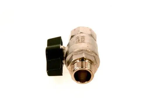 Bosch Ventil aus Metall mit schwarzem Regler. Das Produkt hat Innengewinde und wird zur Steuerung von Flüssigkeits- oder Gasströmen verwendet.
